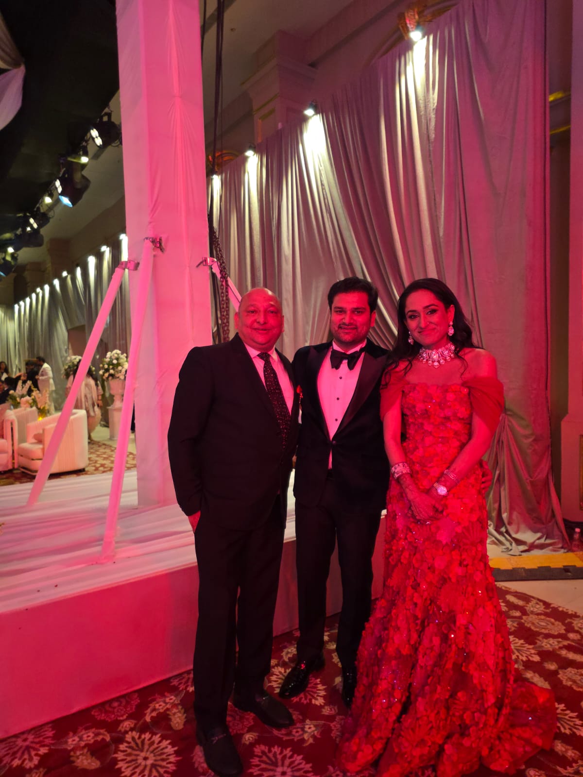 Couple with Mr. Manoj Garg at the reception