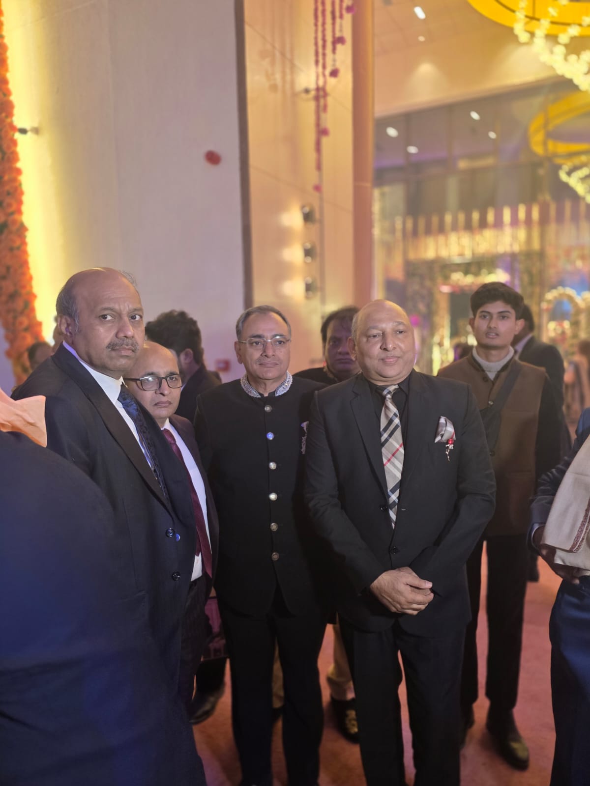 Mr. Manoj Garg with guests at the wedding reception
