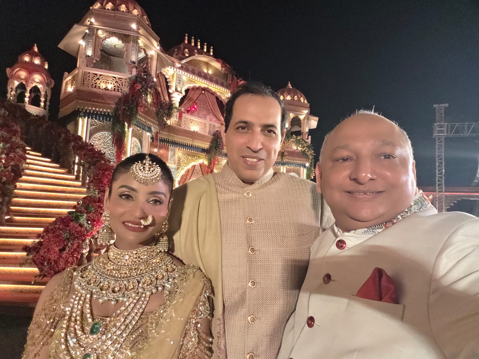Selfie with the bride, groom and Mr. Manoj Garg
